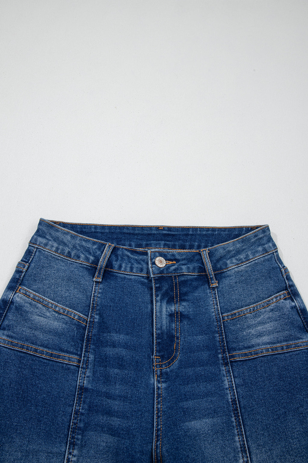 *Sky Blue Tailored Seam Detail Womens Shift Jeans