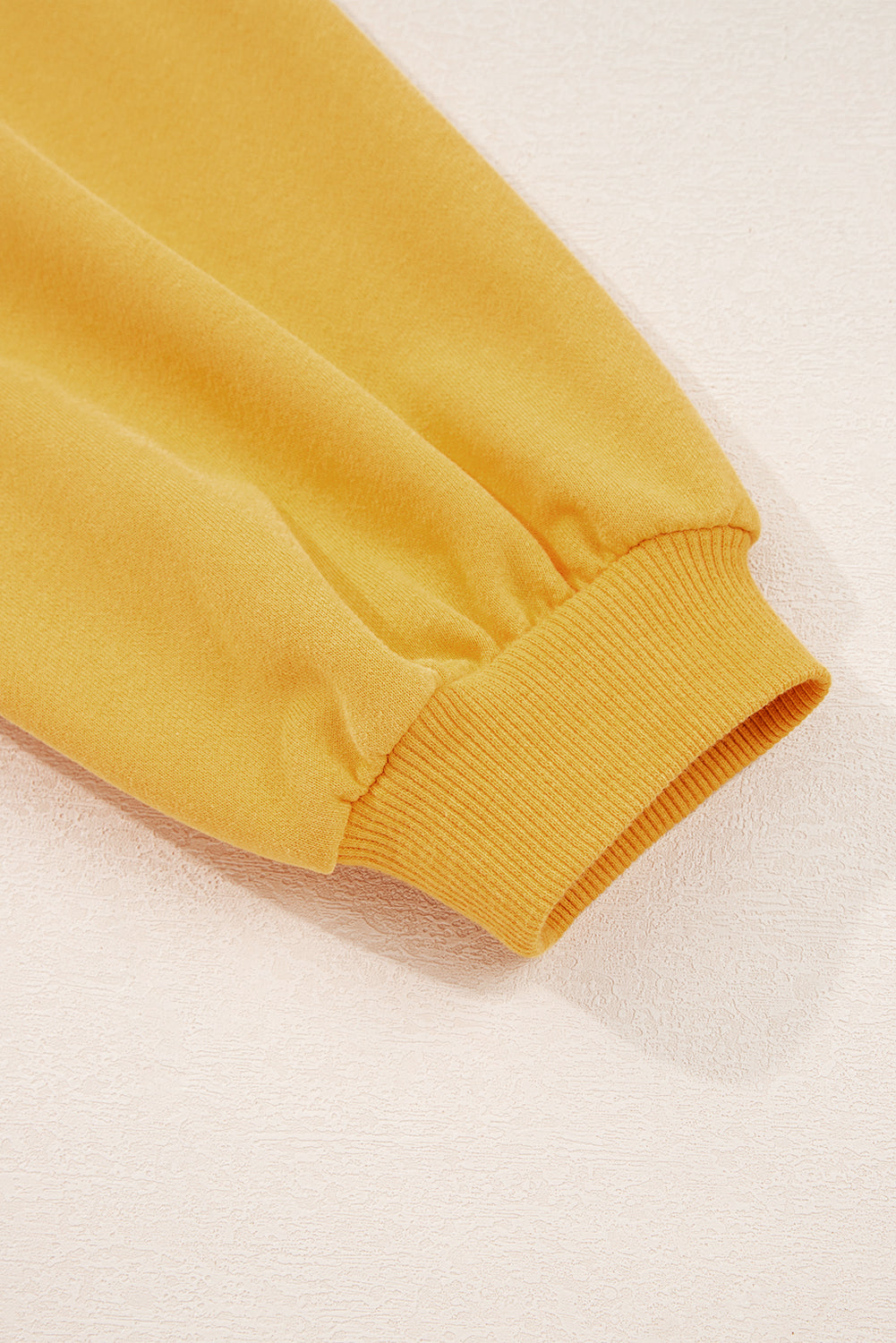 *Citrus Pleated Balloon Sleeve Pullover Solid Sweatshirt