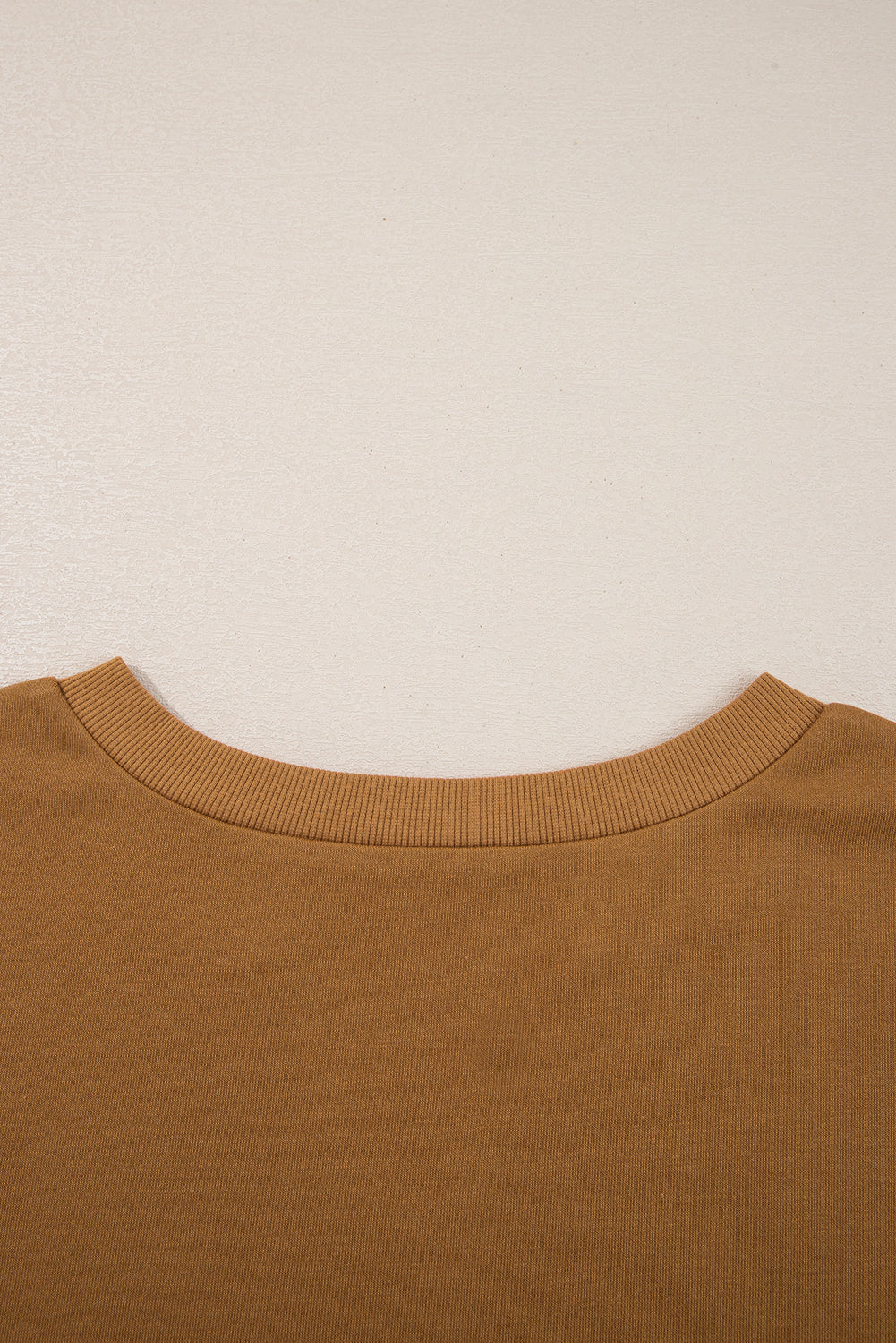 *Multicolor Oversized Mixed Textured Split Neck High Low Patchwork Sweatshirt