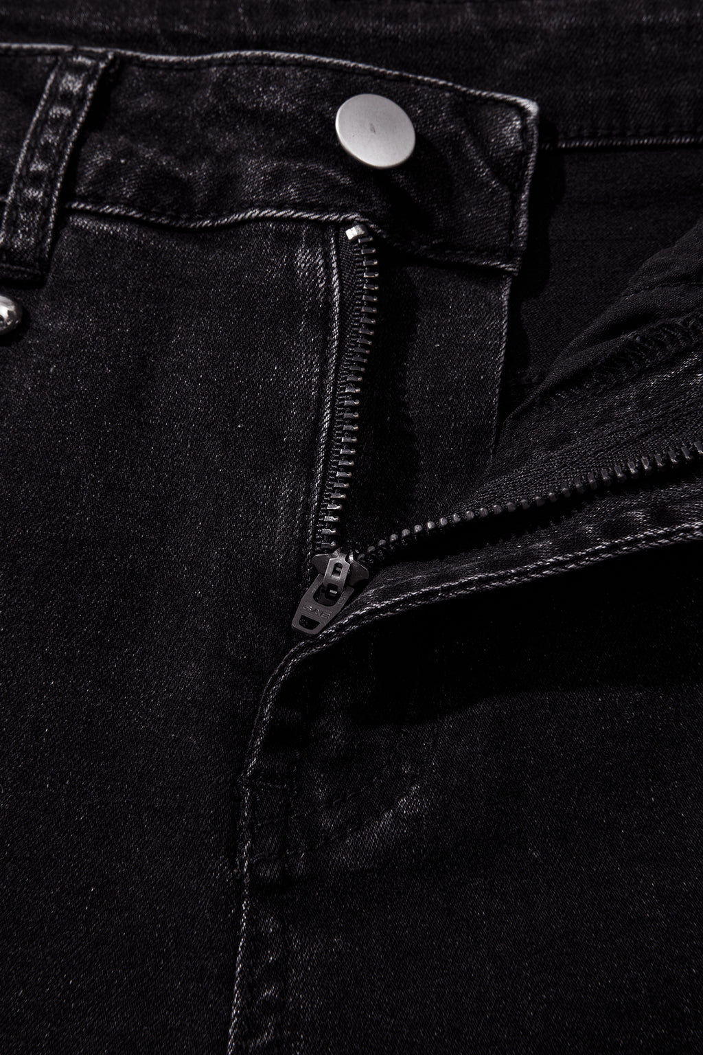 *Navy Blue Studded Detail Straight Leg Casual Loose Jeans