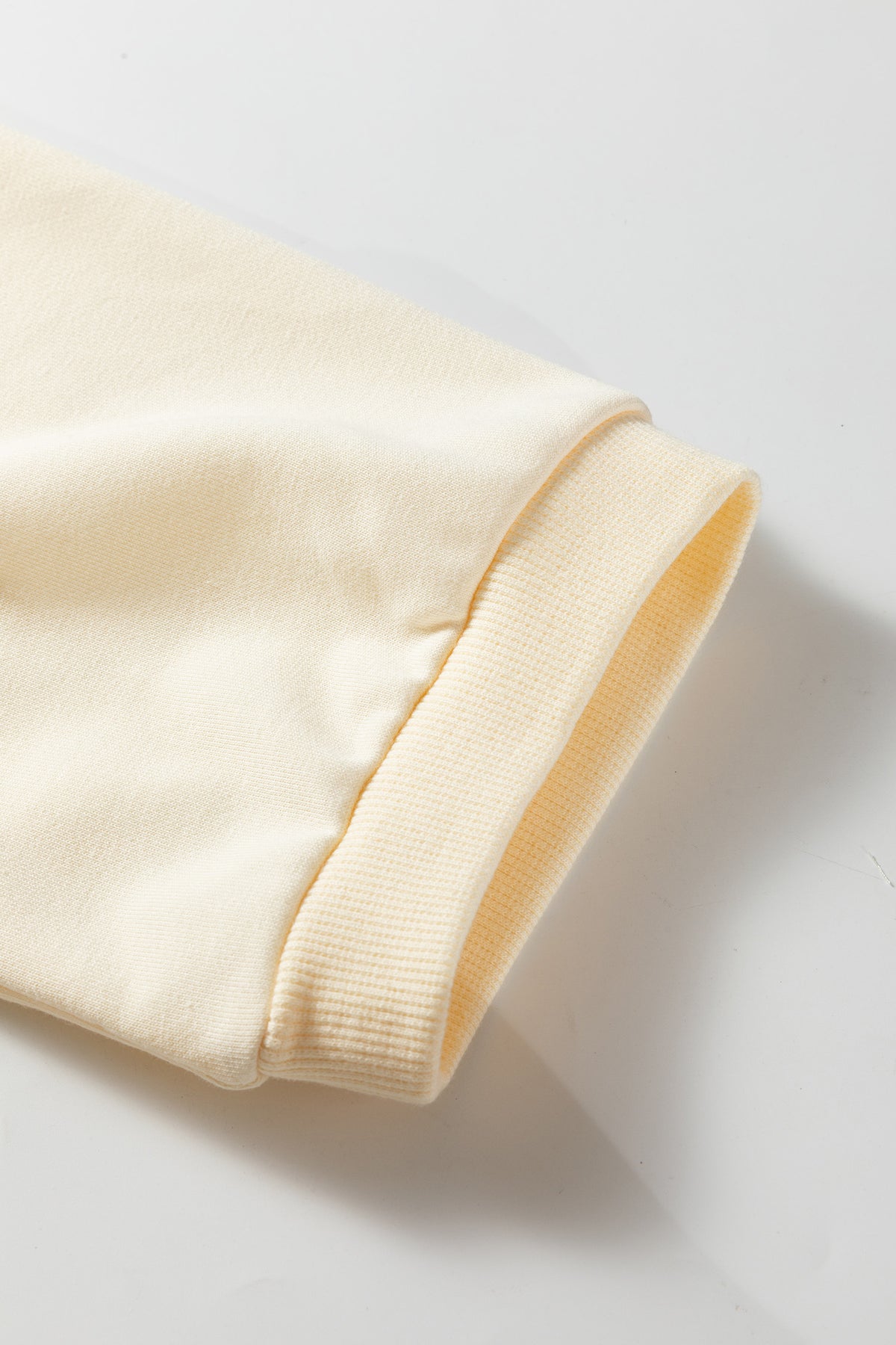 *Beige Plus Size Raw Seam Detail Floral Bow Patched Baggy Pullover