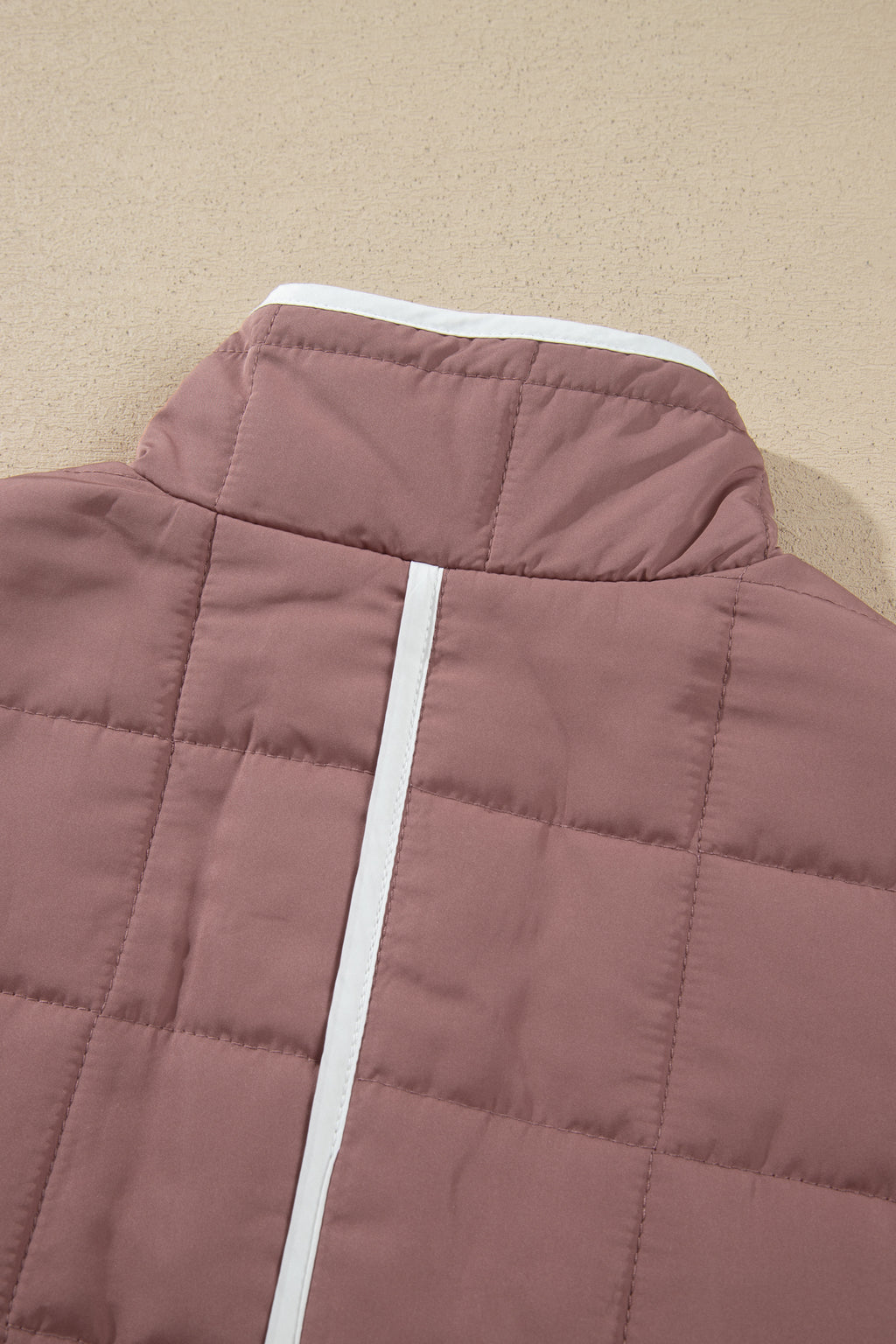 *Old Rose Quilted Metal Button Pocket Jacket