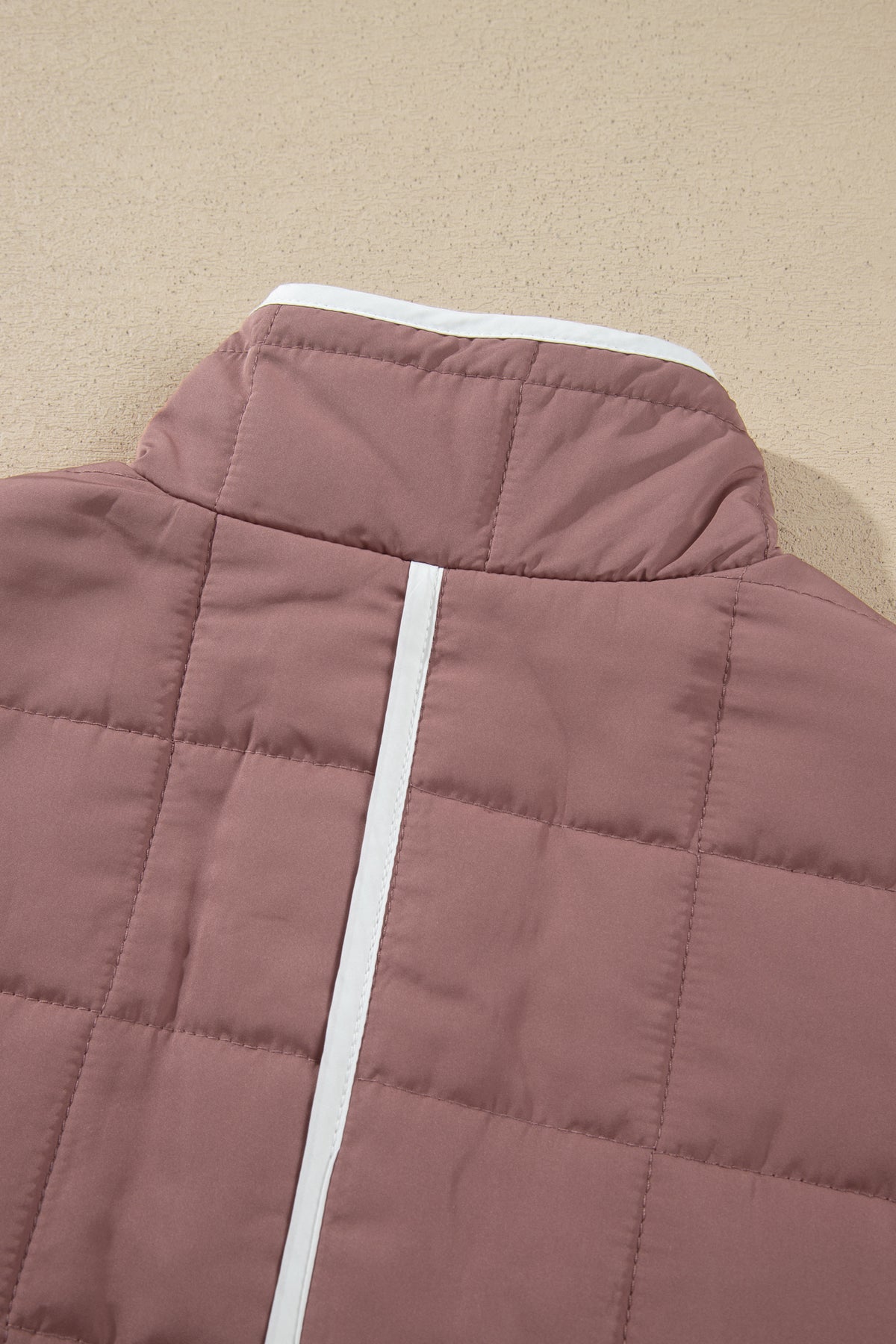 *Old Rose Quilted Metal Button Pocket Jacket