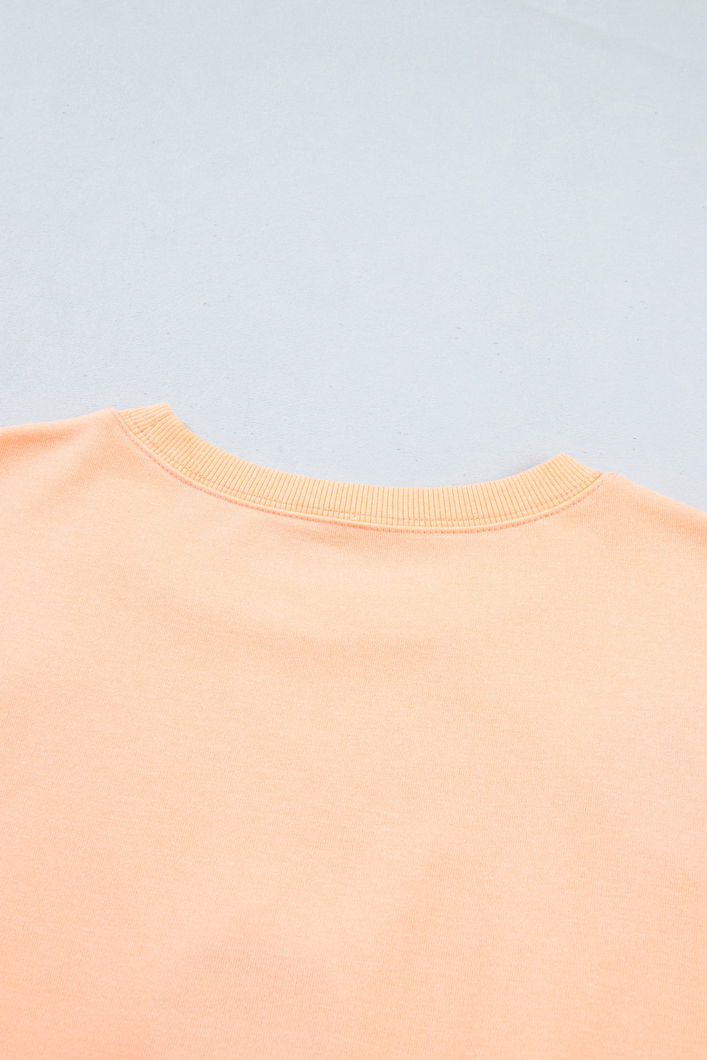 *Orange Embroidered Pumpkin Face Drop Shoulder Sweatshirt
