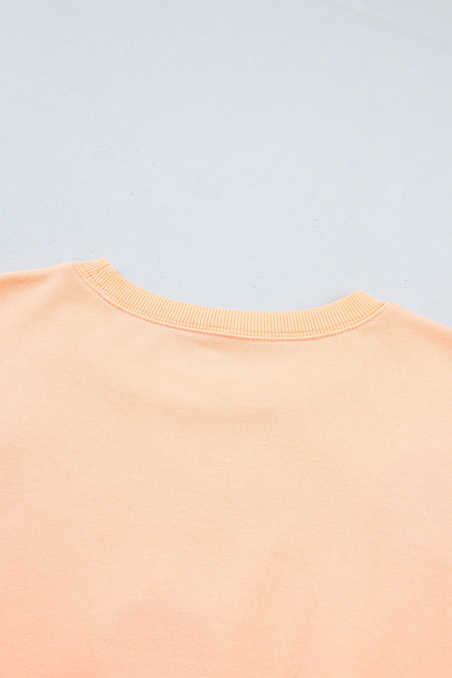 *Orange Embroidered Pumpkin Face Drop Shoulder Sweatshirt
