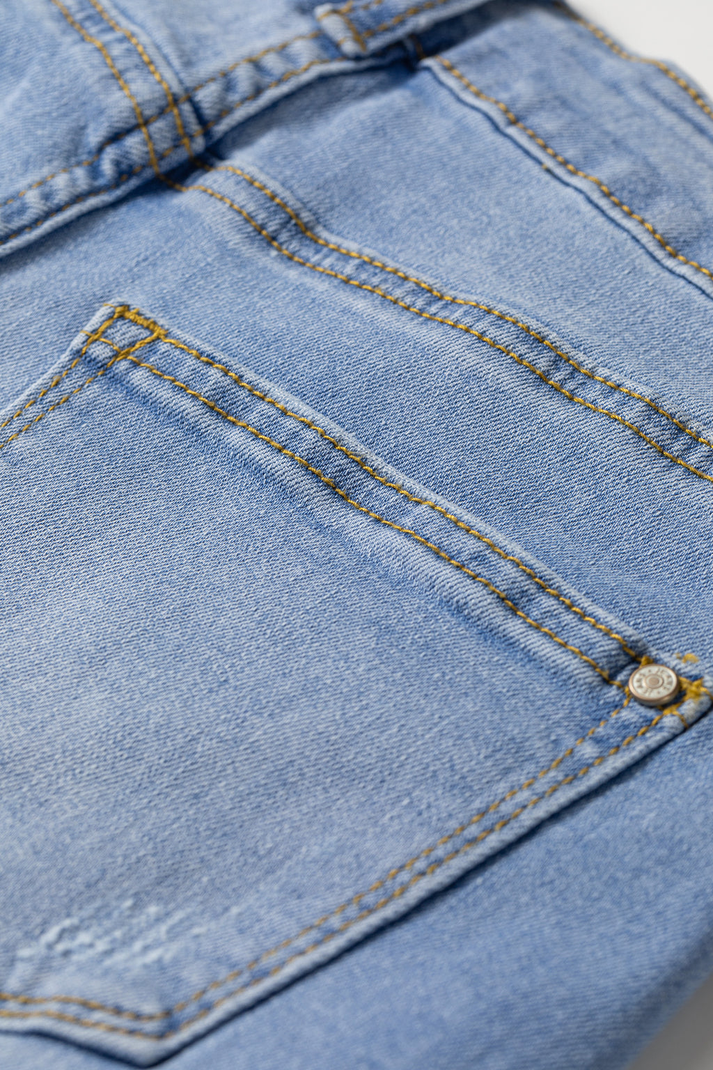 *Beau Blue Asymmetric Raw Hem Distressed Whiskery Denim Shorts