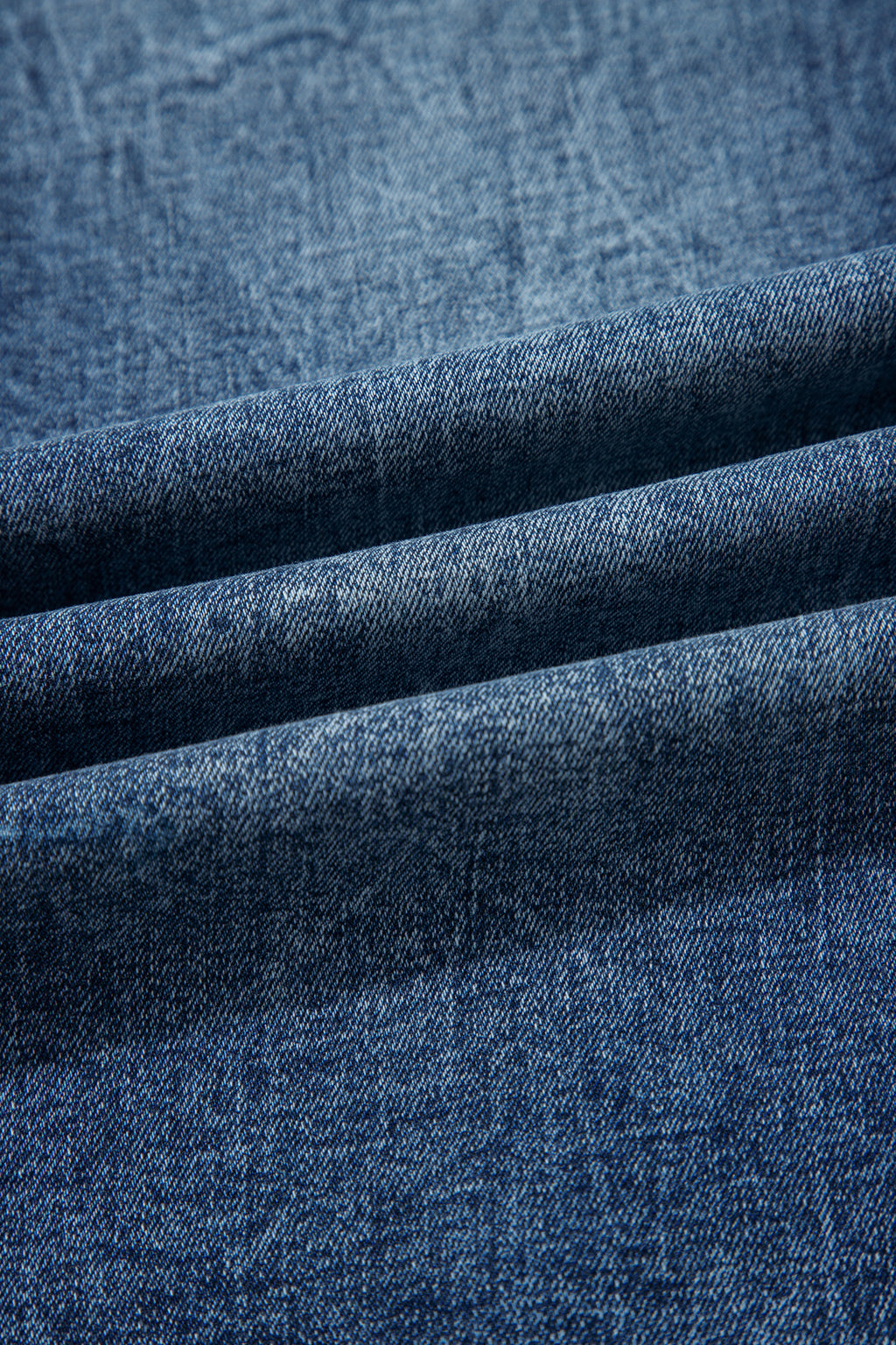 *Sail Blue Acid Wash Pocket Detail Flare Jeans
