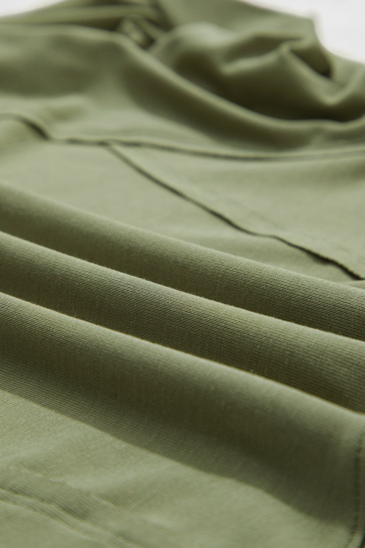 *Guacamole Green Round Neck Paneling Long Sleeve Top