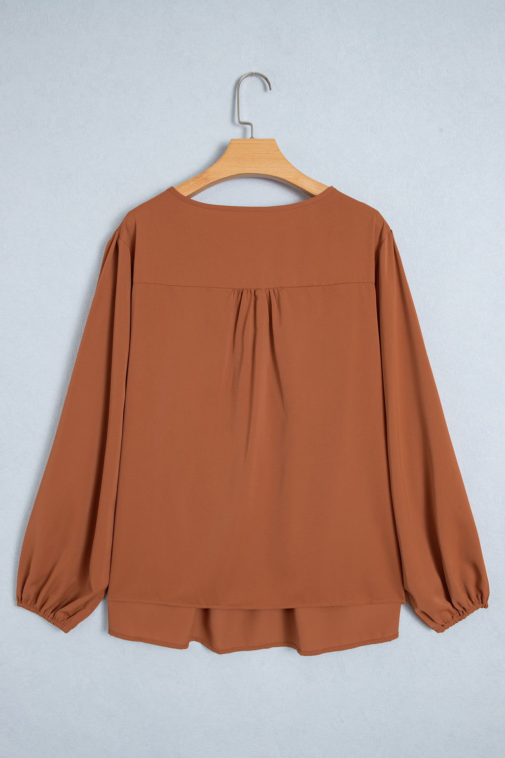 *Chestnut Boho V Neck Embroidered Tassel Long Sleeve Plus Size Blouse