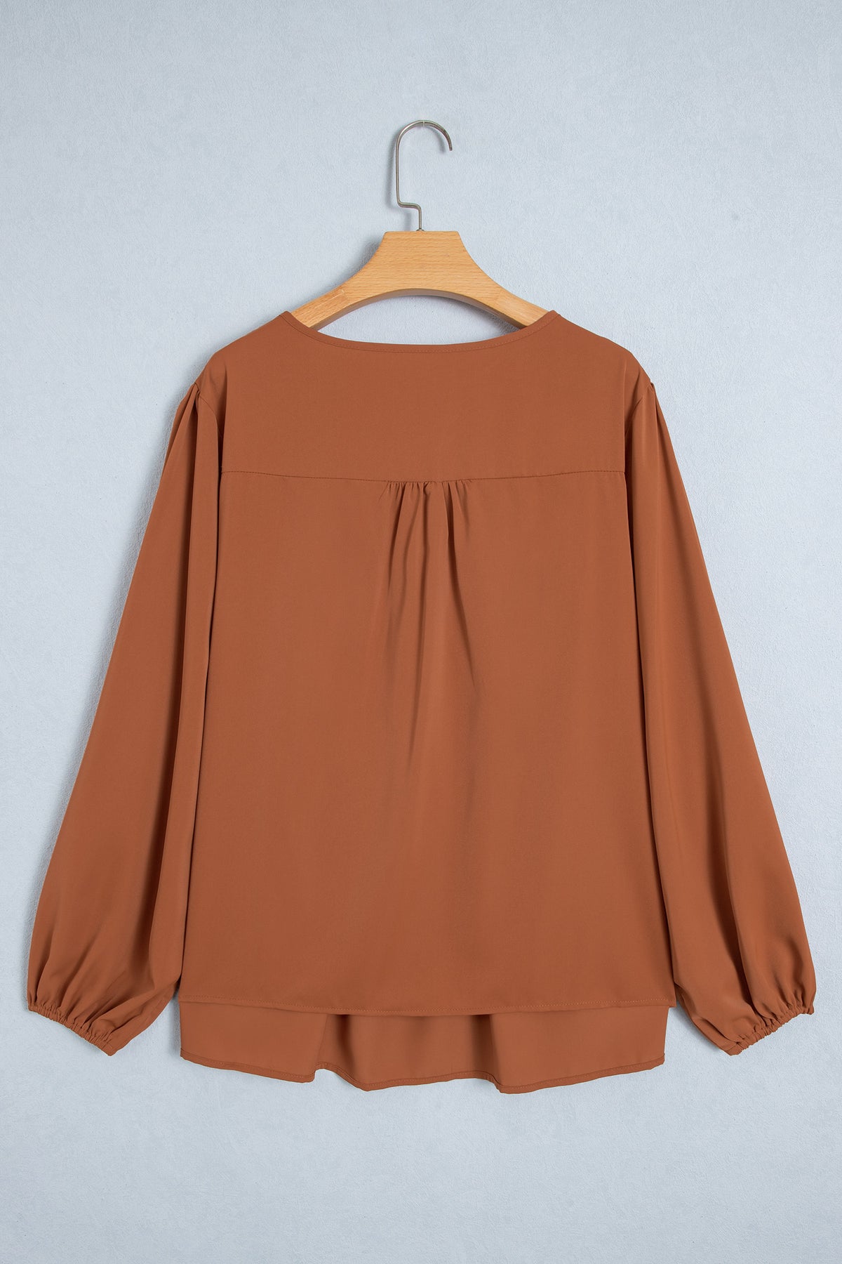 *Chestnut Boho V Neck Embroidered Tassel Long Sleeve Plus Size Blouse