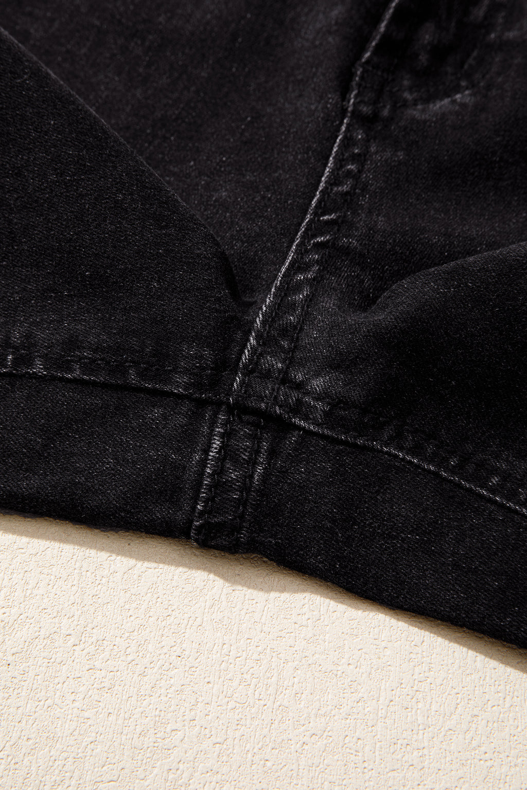 *Navy Blue Studded Detail Straight Leg Casual Loose Jeans