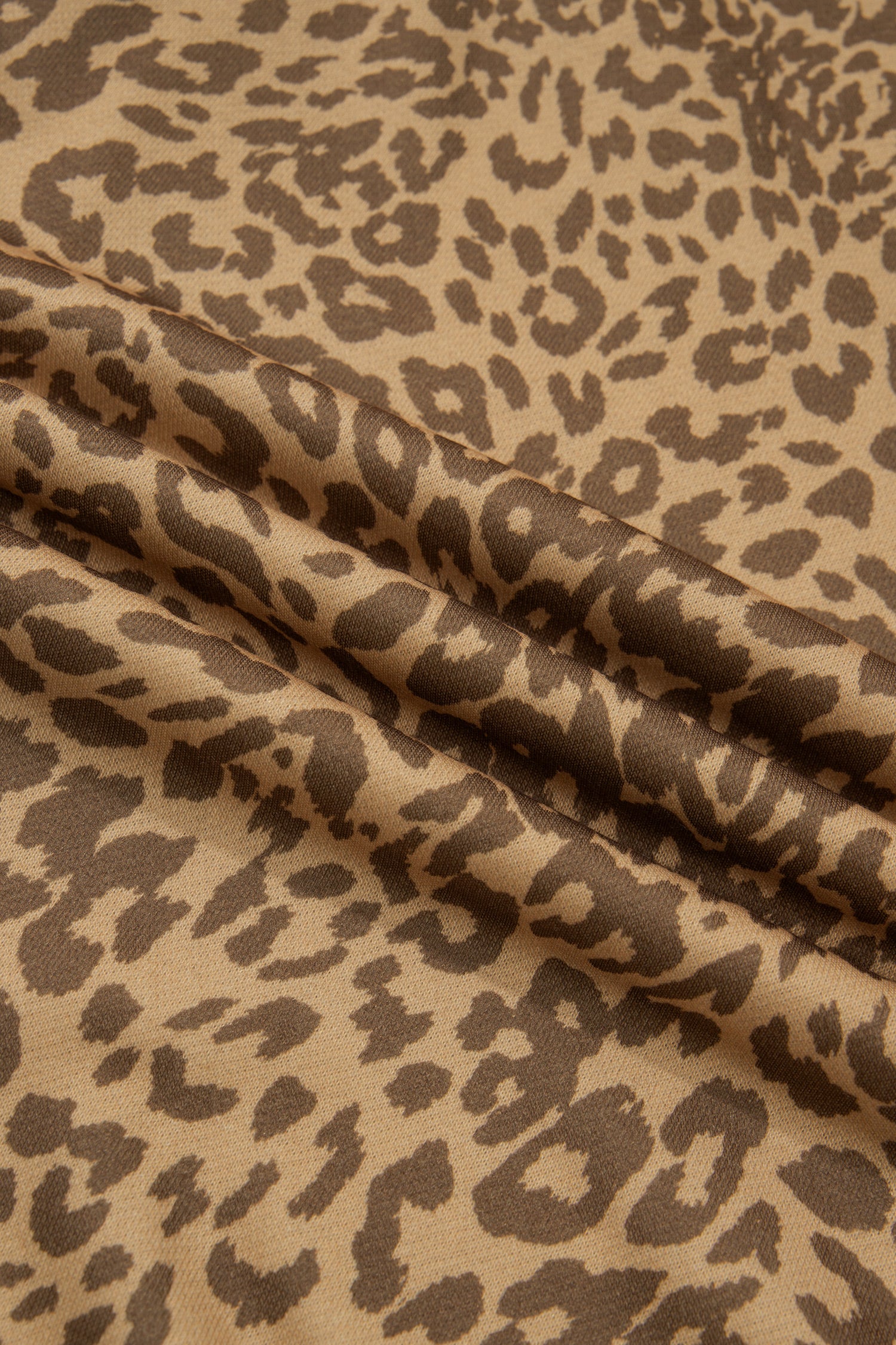 *Khaki Plus Size Leopard Print Western Star Patched Jogger Pants