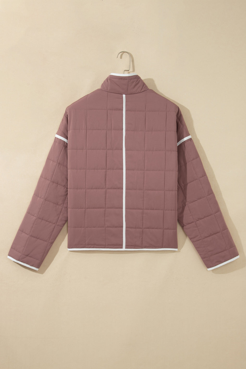 *Old Rose Quilted Metal Button Pocket Jacket