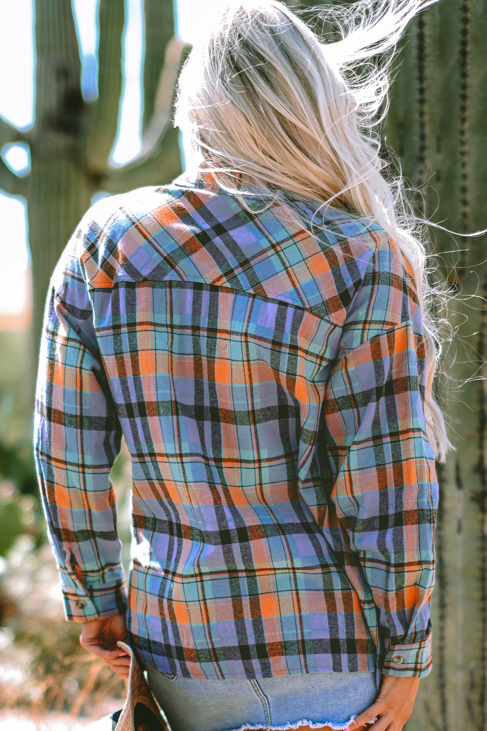 *Red Plaid Print Loose Vintage Shirt