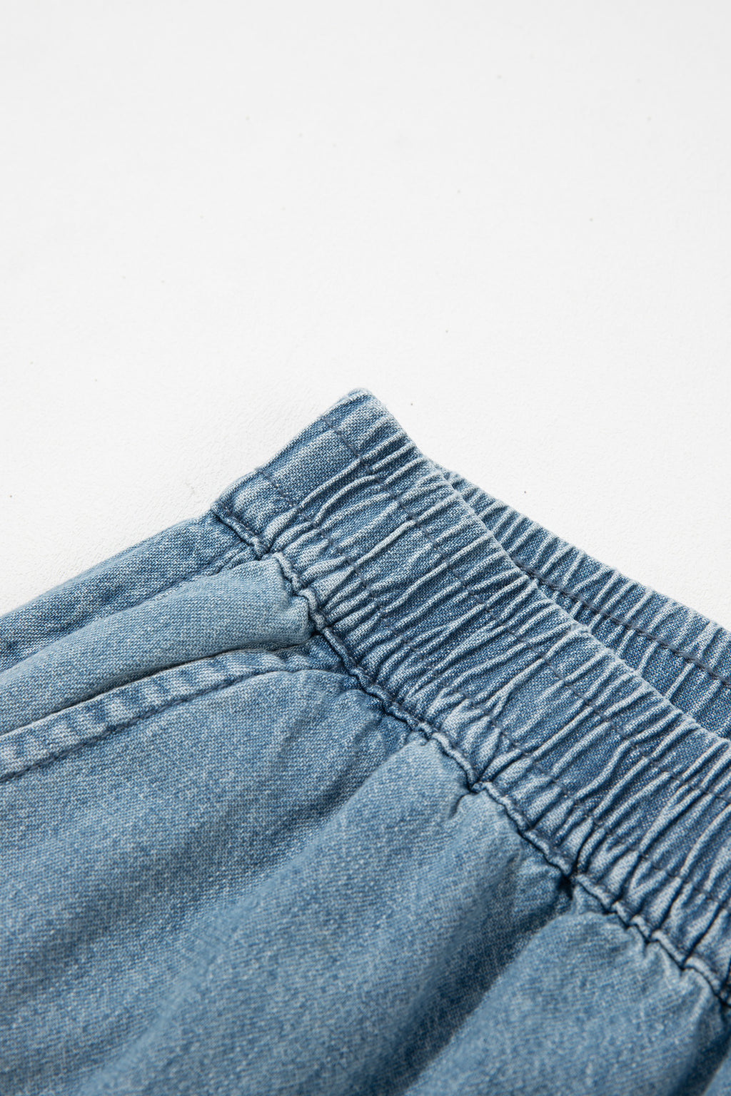 *Beau Blue Frayed Floral Patch Wide Leg Raw Hem Wide Leg Jeans