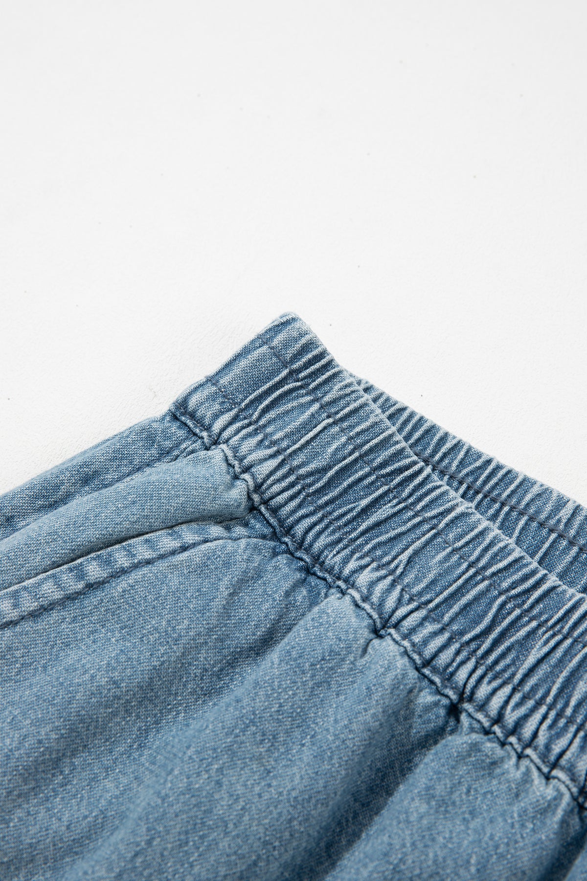 *Beau Blue Frayed Floral Patch Wide Leg Raw Hem Wide Leg Jeans