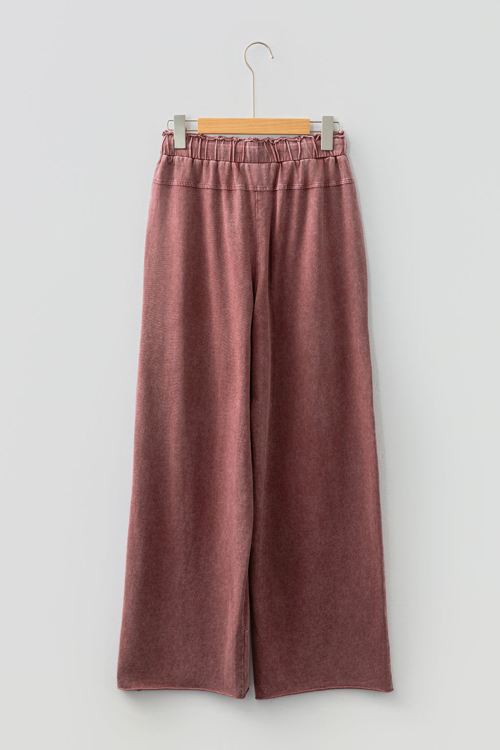 Wild Ginger Mineral Wash Lace-up High Waist Raw Hem Patched Pocket Pants