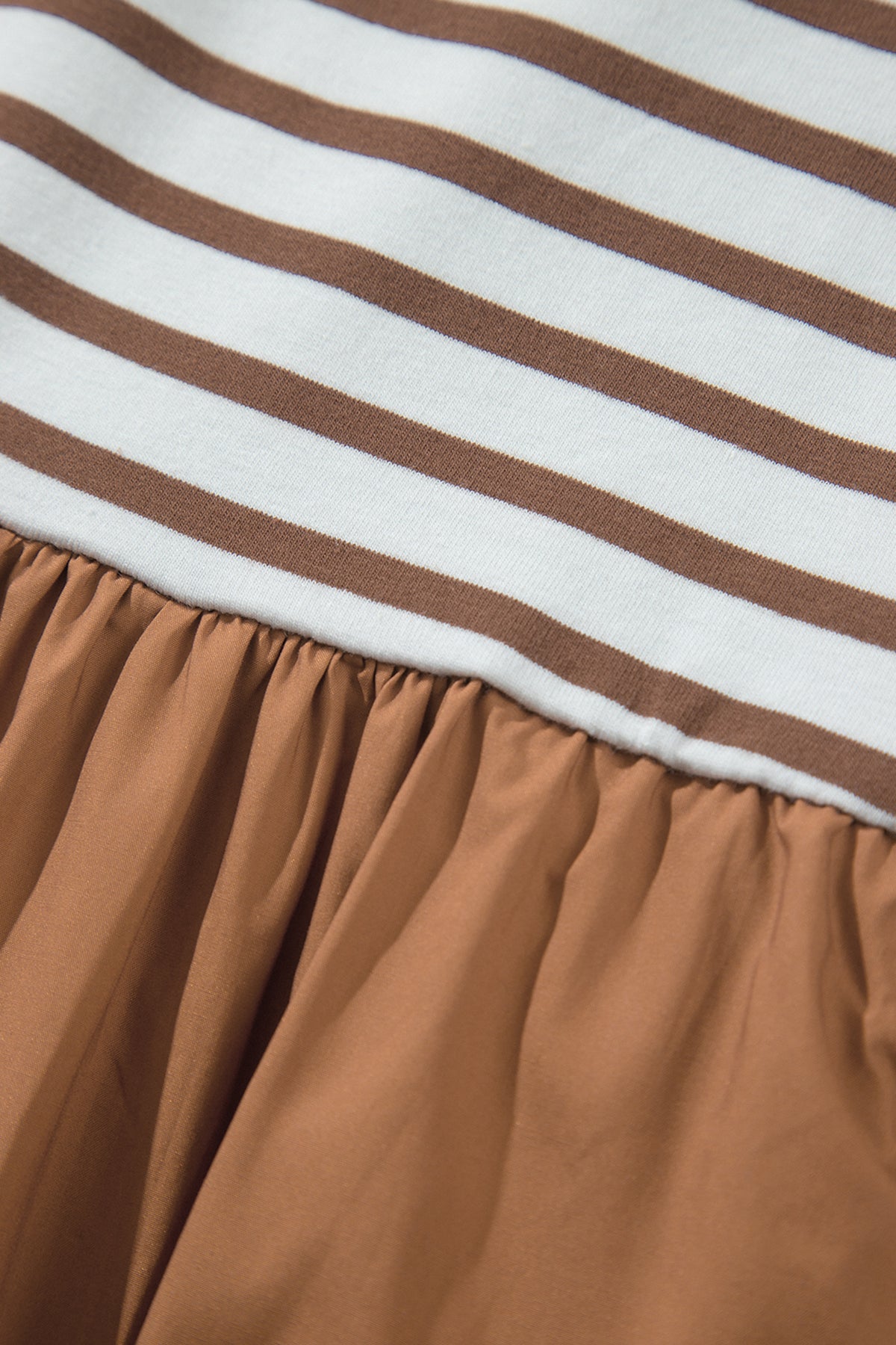 *Chestnut Striped Colorblock Patchwork Sleeveless Casual Long Dress