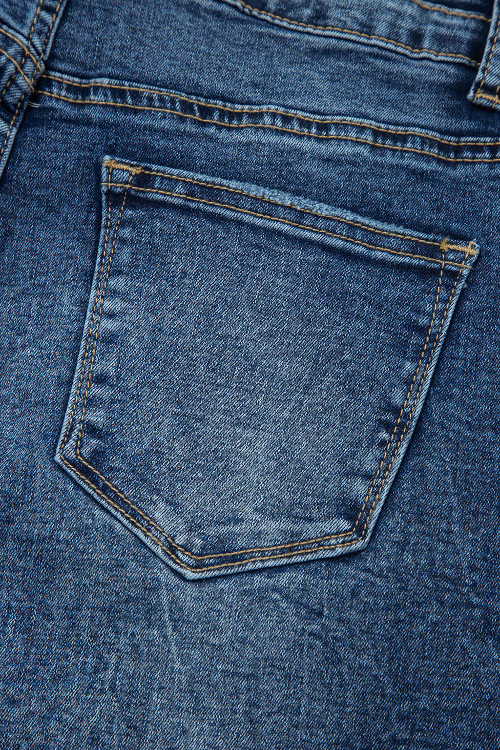 *Sail Blue Acid Wash Pocket Detail Flare Jeans