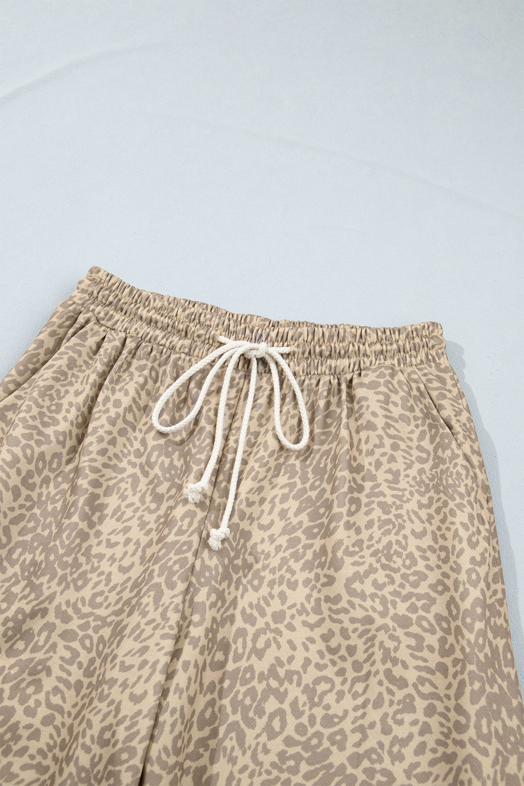 *Khaki Leopard Star Print Long Sleeve Loose Casual Two Piece Pants Set