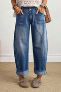 *Ashleigh Blue Curved-Knife Ankle-Length Casual Jeans