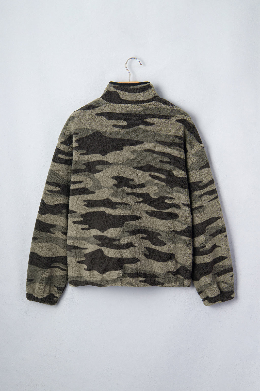 *Multicolour Camouflage Fleece Half Zip-Up Long Sleeve Pocket Sweatshirt