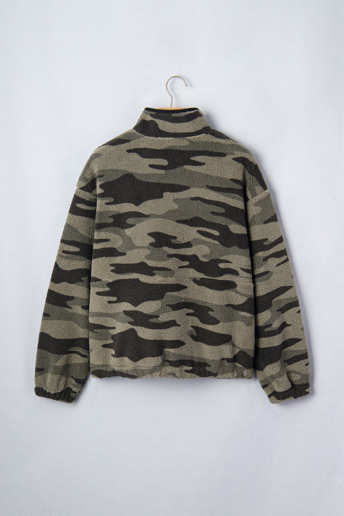 *Multicolour Camouflage Fleece Half Zip-Up Long Sleeve Pocket Sweatshirt