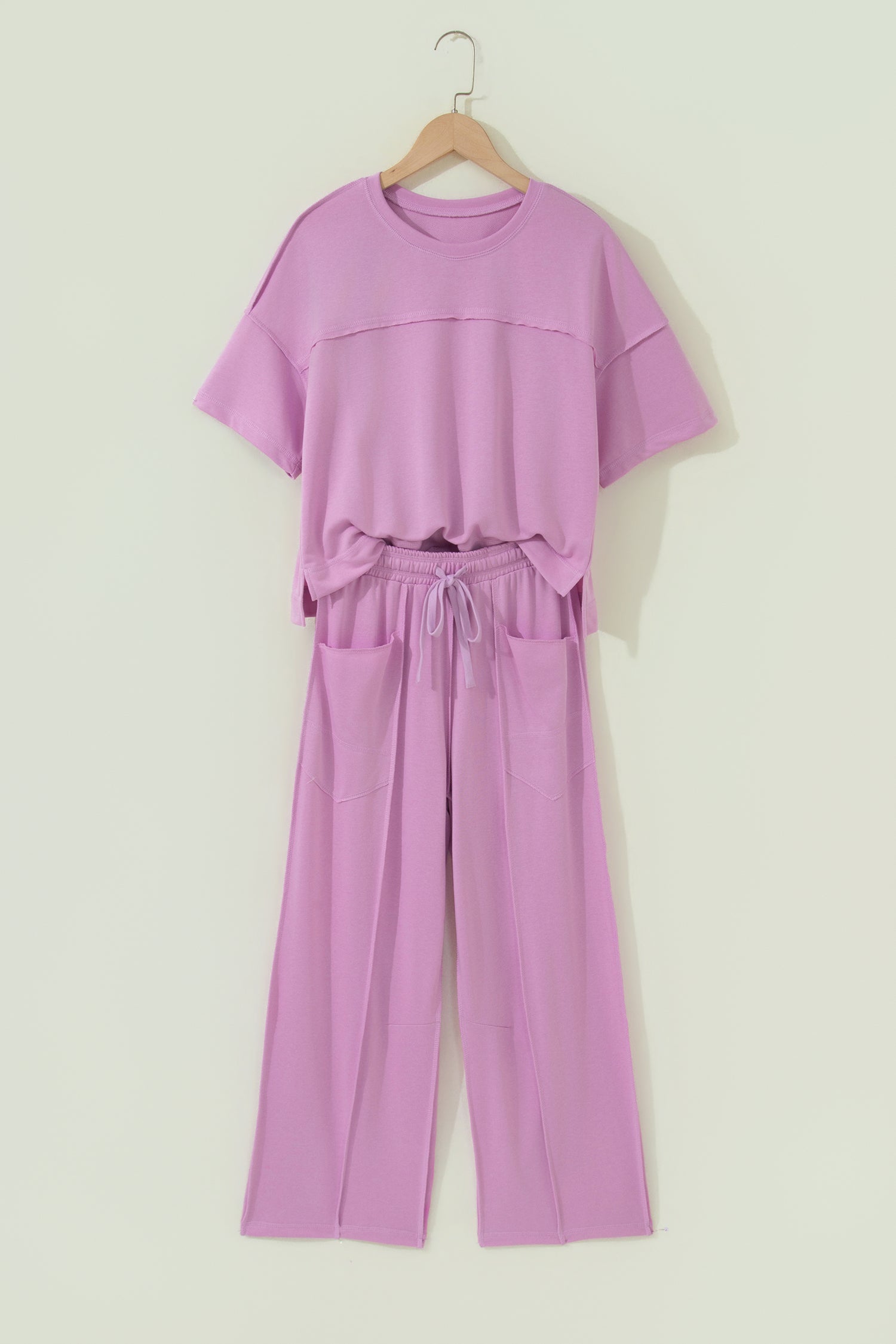 *Orchid Bouquet Drop Shoulder Boxy Tee and Barrel Pants Set