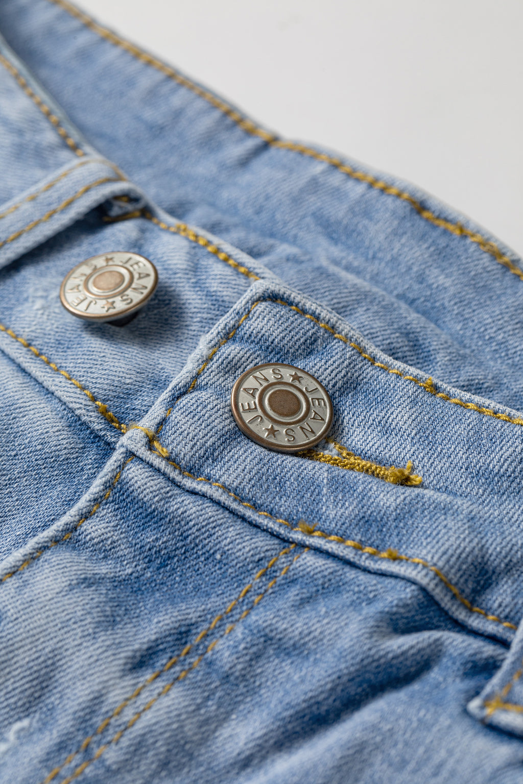 *Beau Blue Asymmetric Raw Hem Distressed Whiskery Denim Shorts