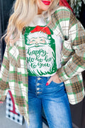 *(2 colors) Christmas Plaid Casual Flannel Shacket