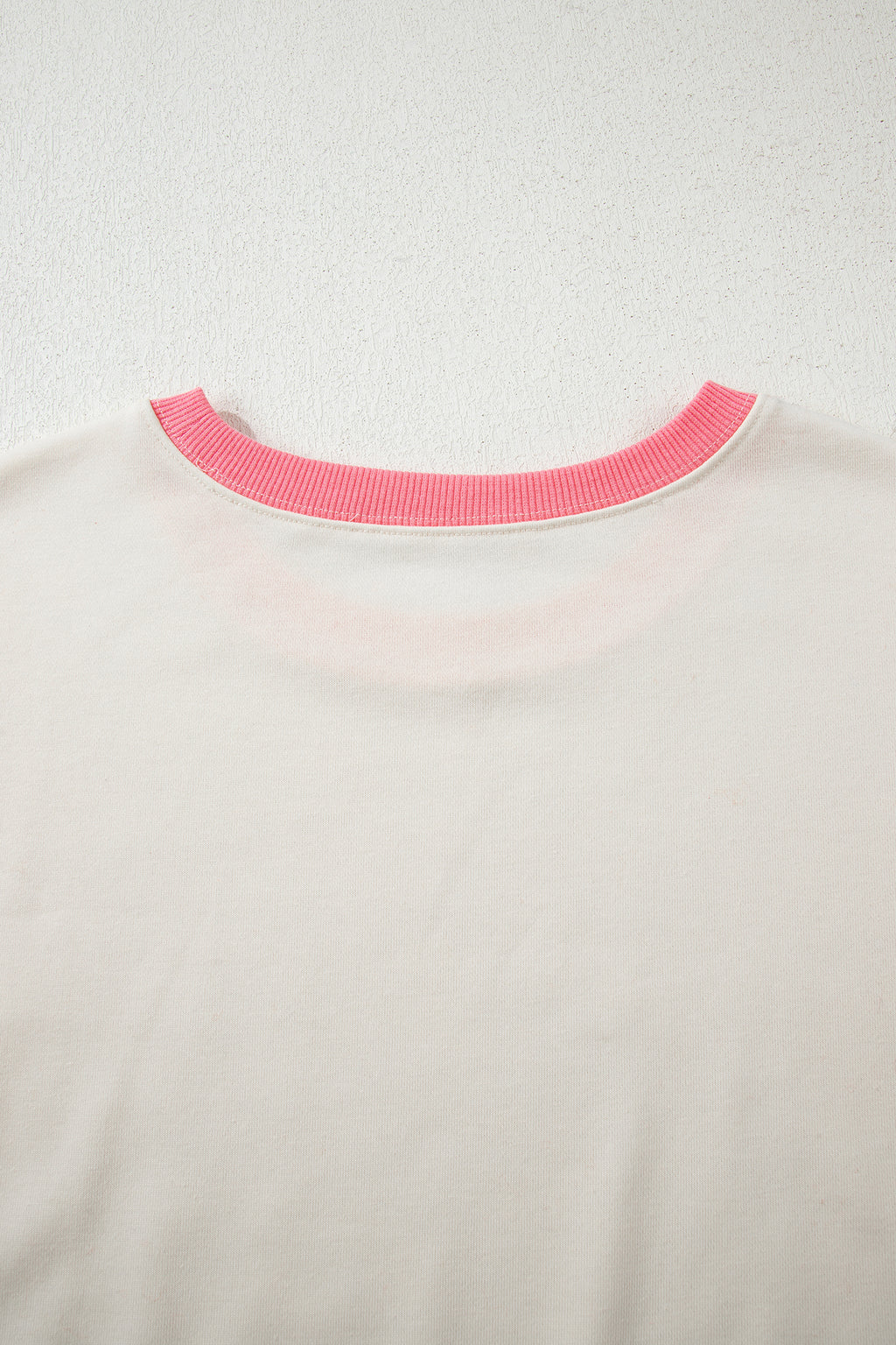 *White Color Block Striped Patchwork Dolman Slit Sweatshirt