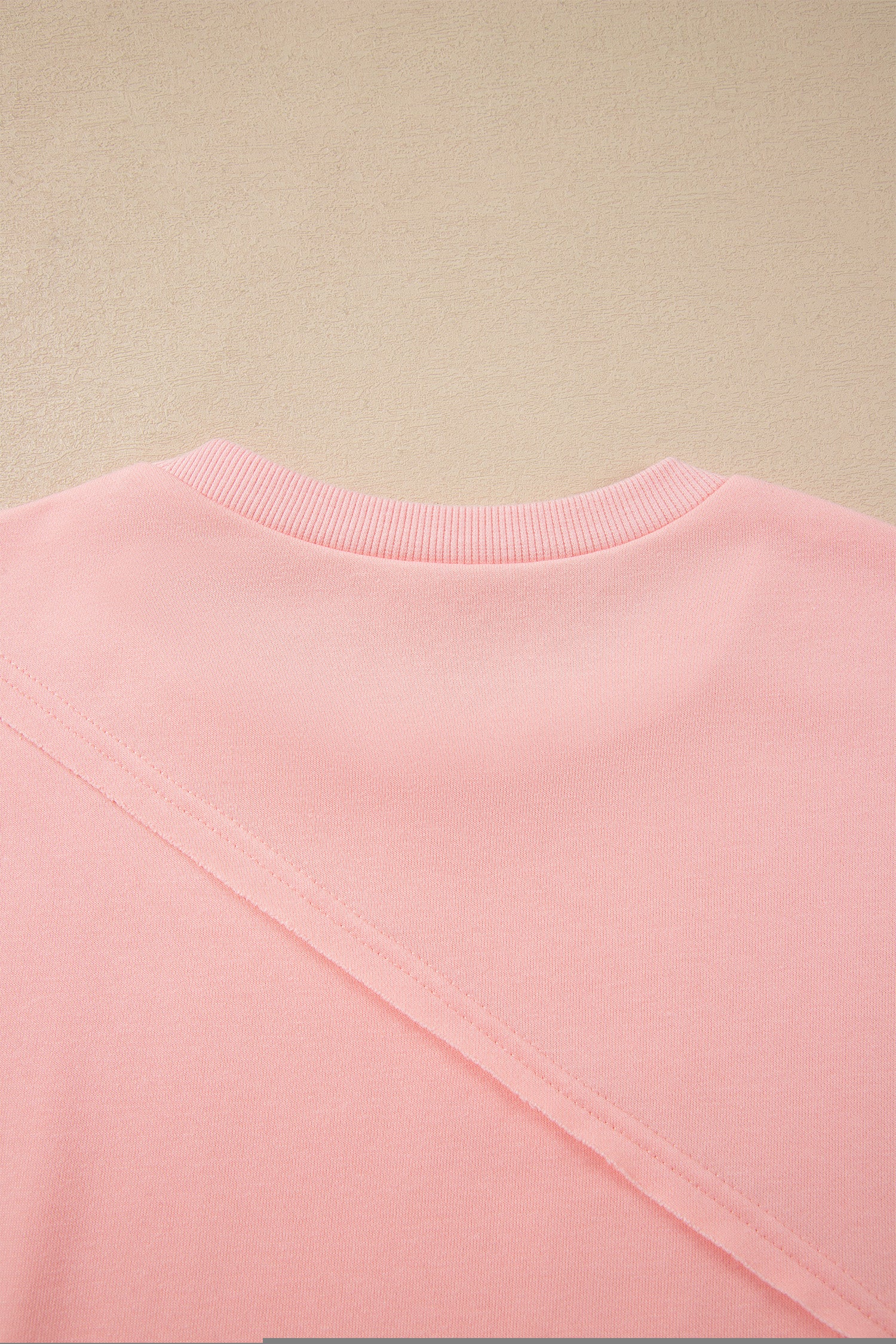 *Pink Colorblock Striped Patchwork Long Sleeve Round Neck Blouse