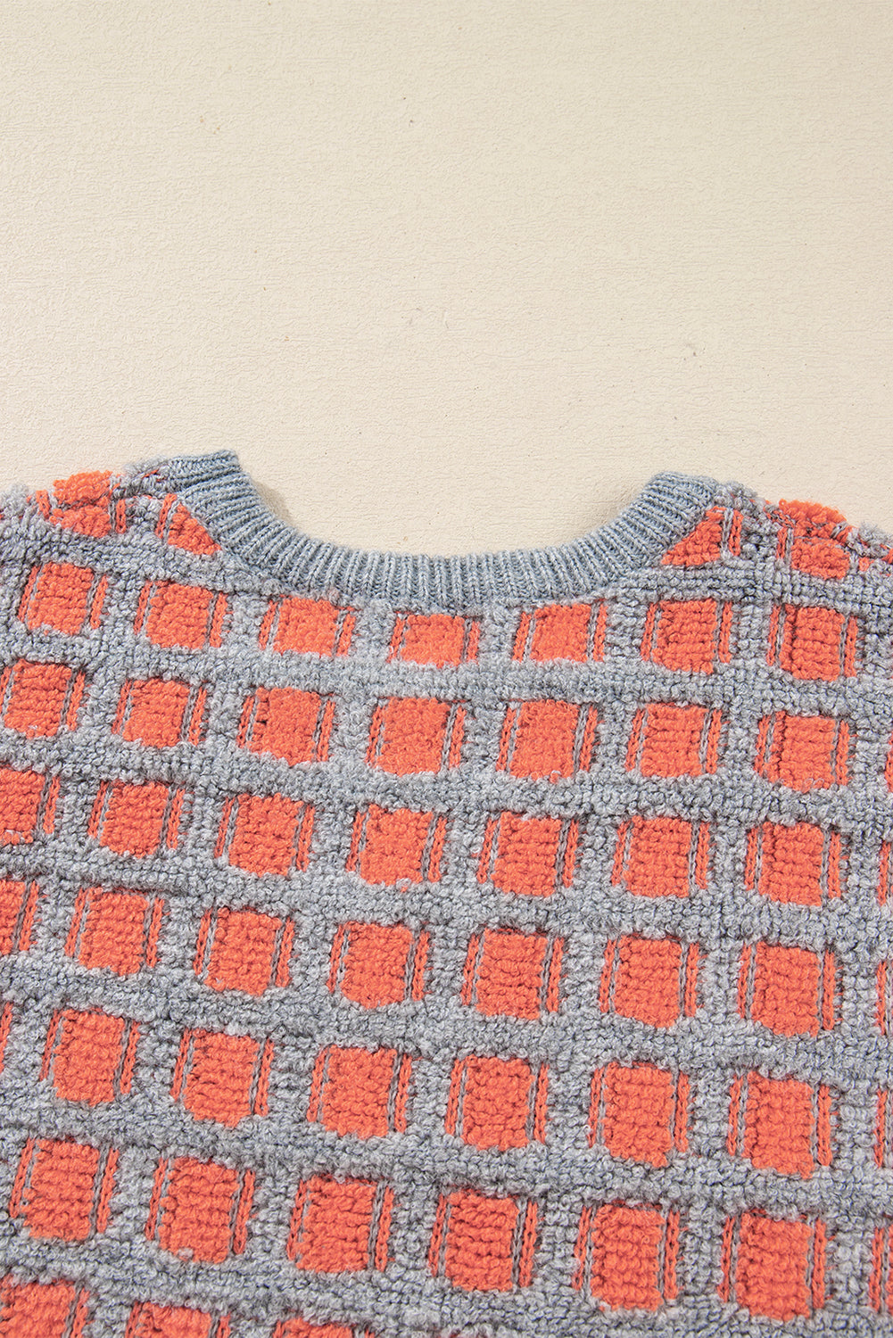 *Pink Checkered Oversized Side Slit Sweater