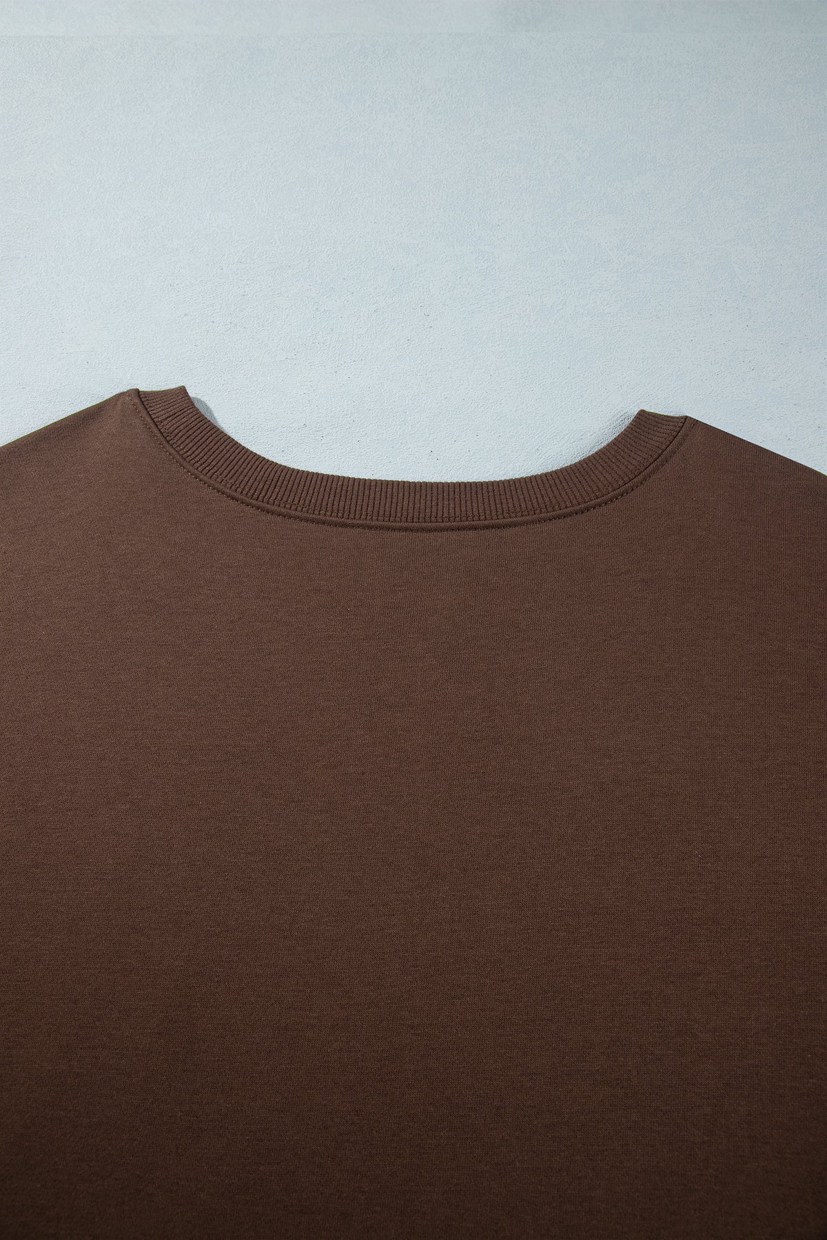 *Coffee PRAY Letter Patchwork Round Neck Long Sleeve Plus Size Sweatshirt