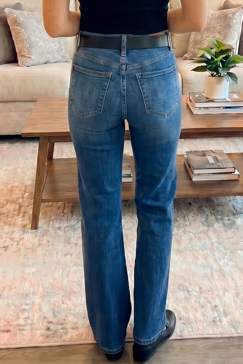 *Sky Blue Tailored Seam Detail Womens Shift Jeans