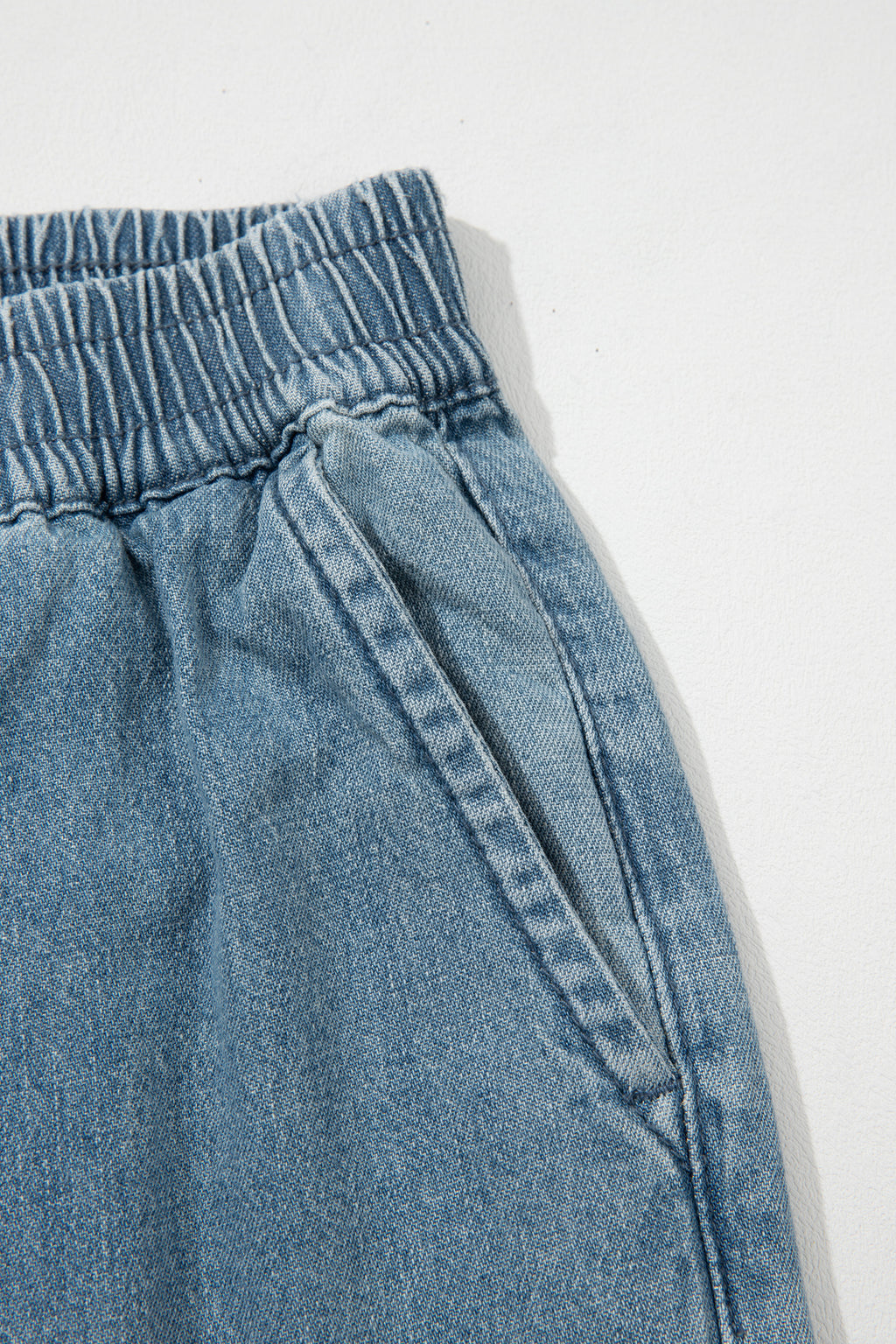 *Beau Blue Frayed Floral Patch Wide Leg Raw Hem Wide Leg Jeans