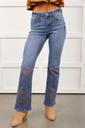 *Ashleigh Blue Embroidered Flare Leg Jeans