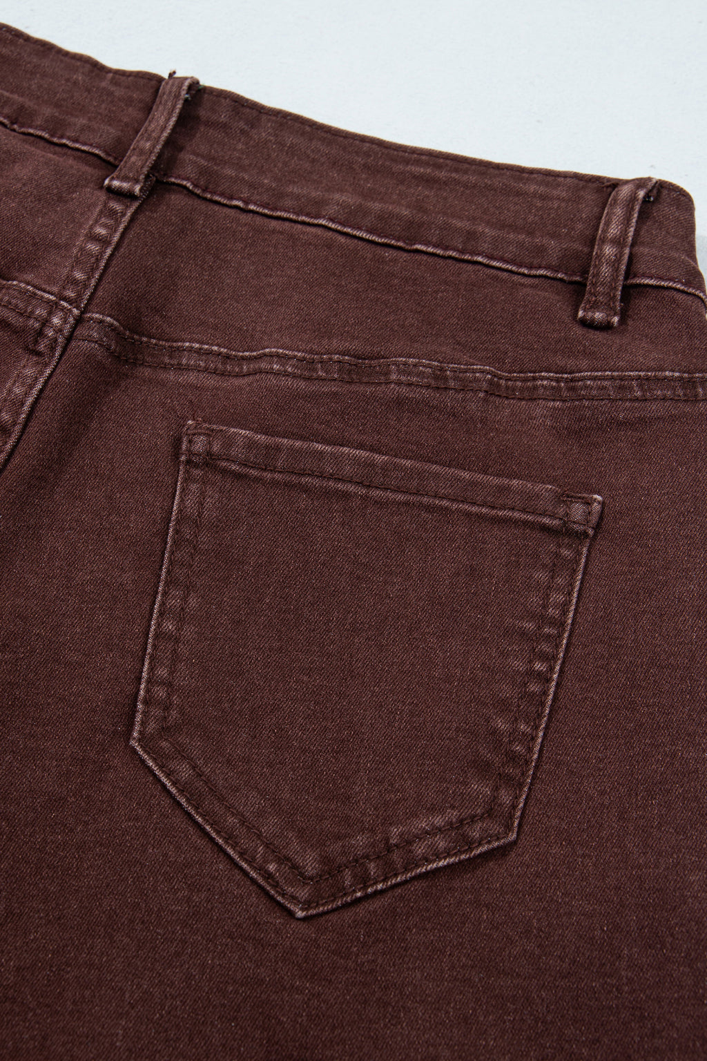 *(2 colors) Coffee Side Seam Rivet Detail Ankle Length Casual Jeans