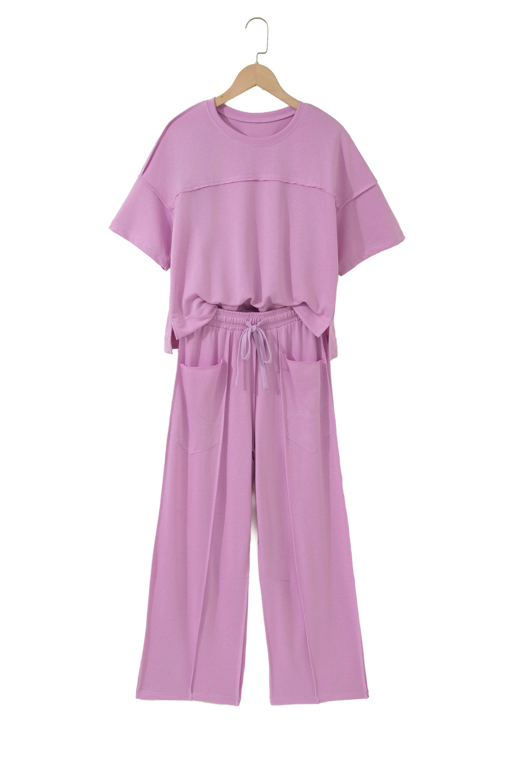 *Orchid Bouquet Drop Shoulder Boxy Tee and Barrel Pants Set