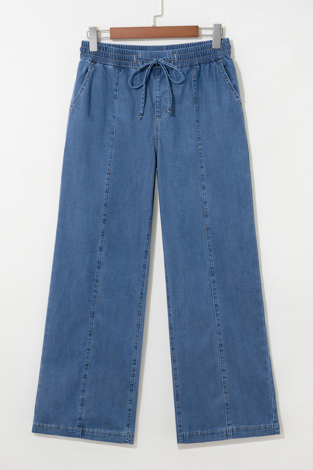 *Ashleigh Blue Drawstring Waist Wide Leg Jeans