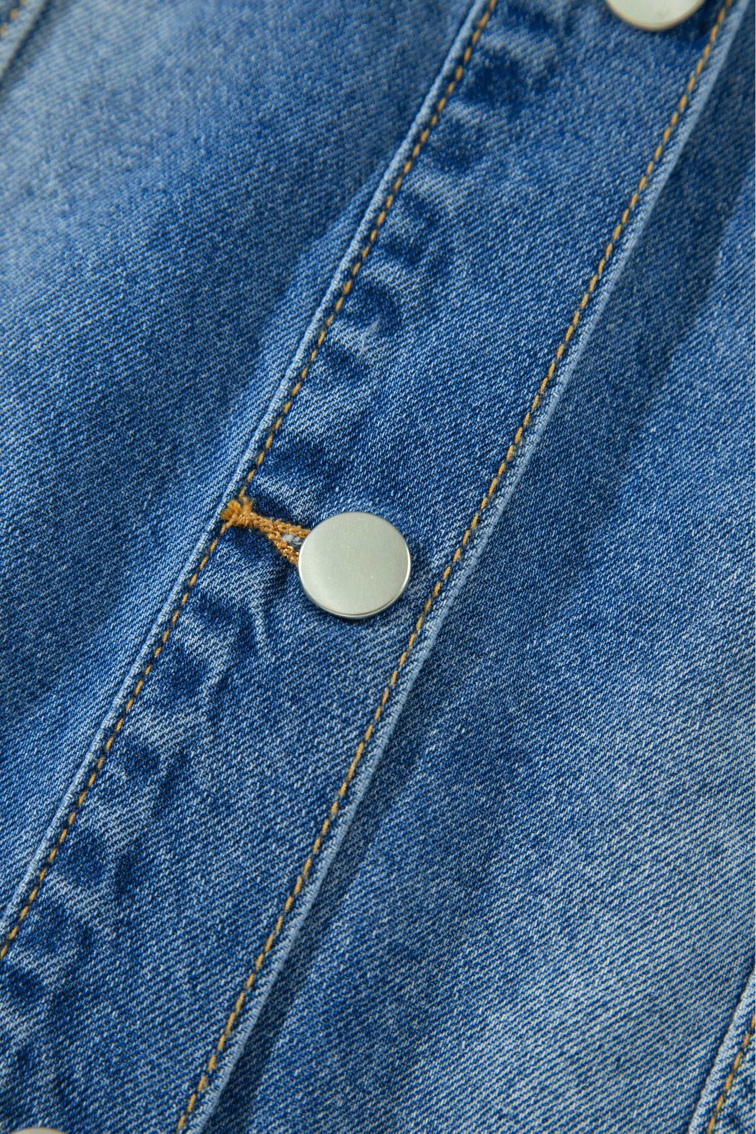 *Blue Ruffle Hem Raw Edge Half Sleeve Western Denim Jacket