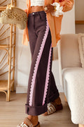 *Lace Trim Casual Full-Length Regular Fit Jeans