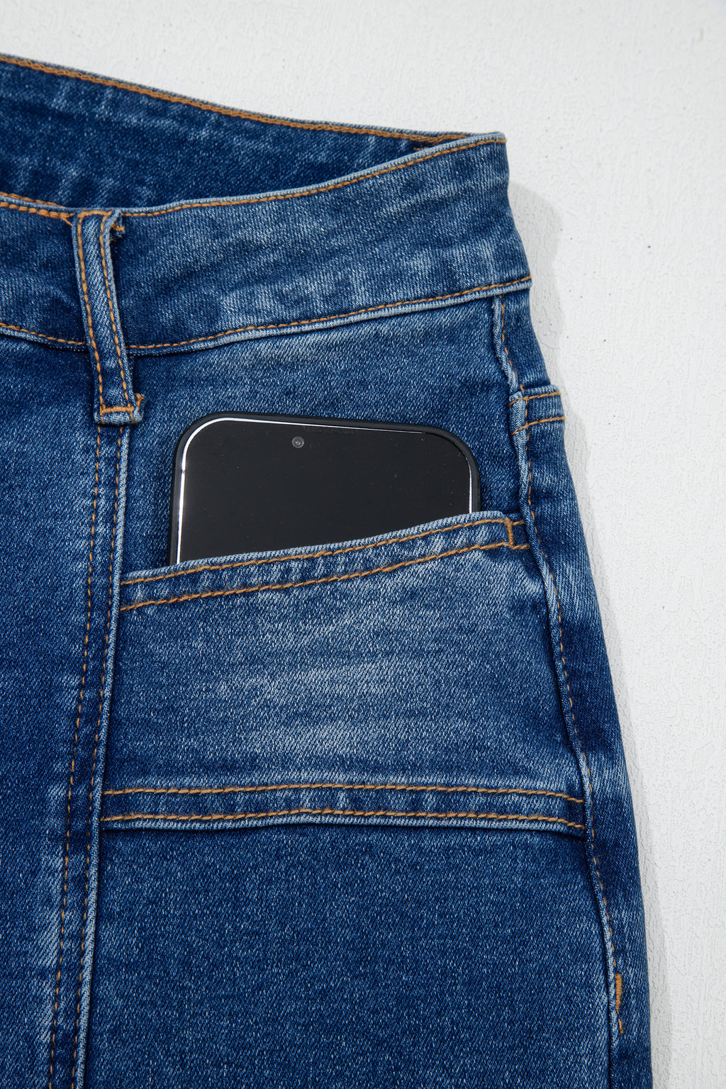 *Sky Blue Tailored Seam Detail Womens Shift Jeans