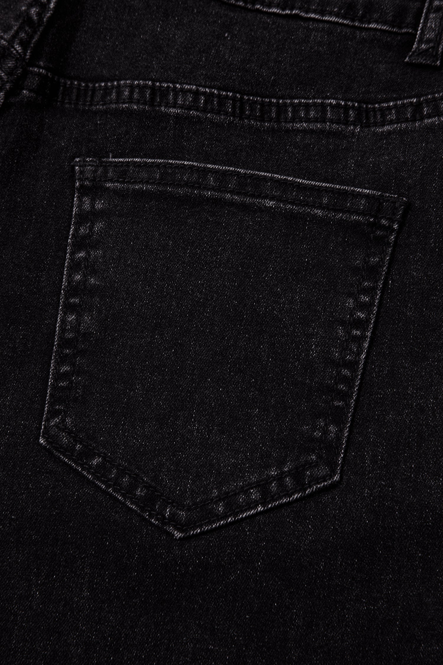 *Navy Blue Studded Detail Straight Leg Casual Loose Jeans