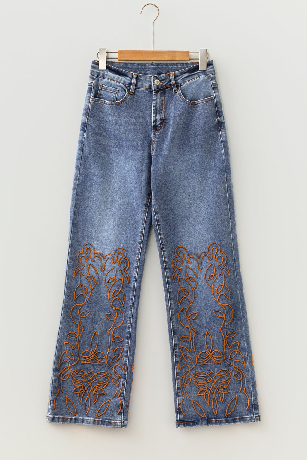 *Ashleigh Blue Embroidered Flare Leg Jeans