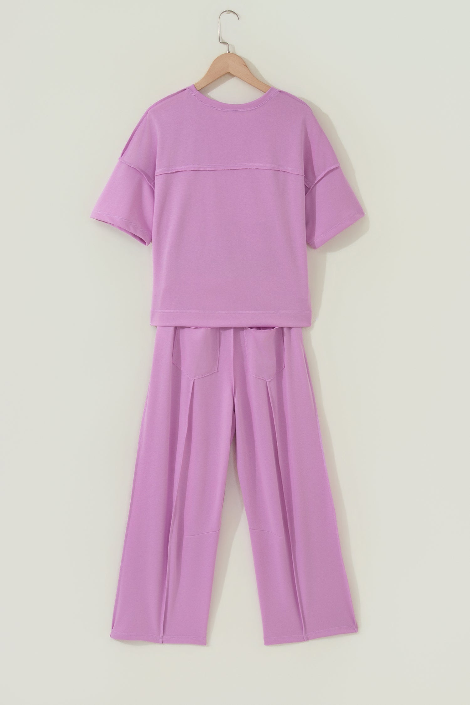 *Orchid Bouquet Drop Shoulder Boxy Tee and Barrel Pants Set