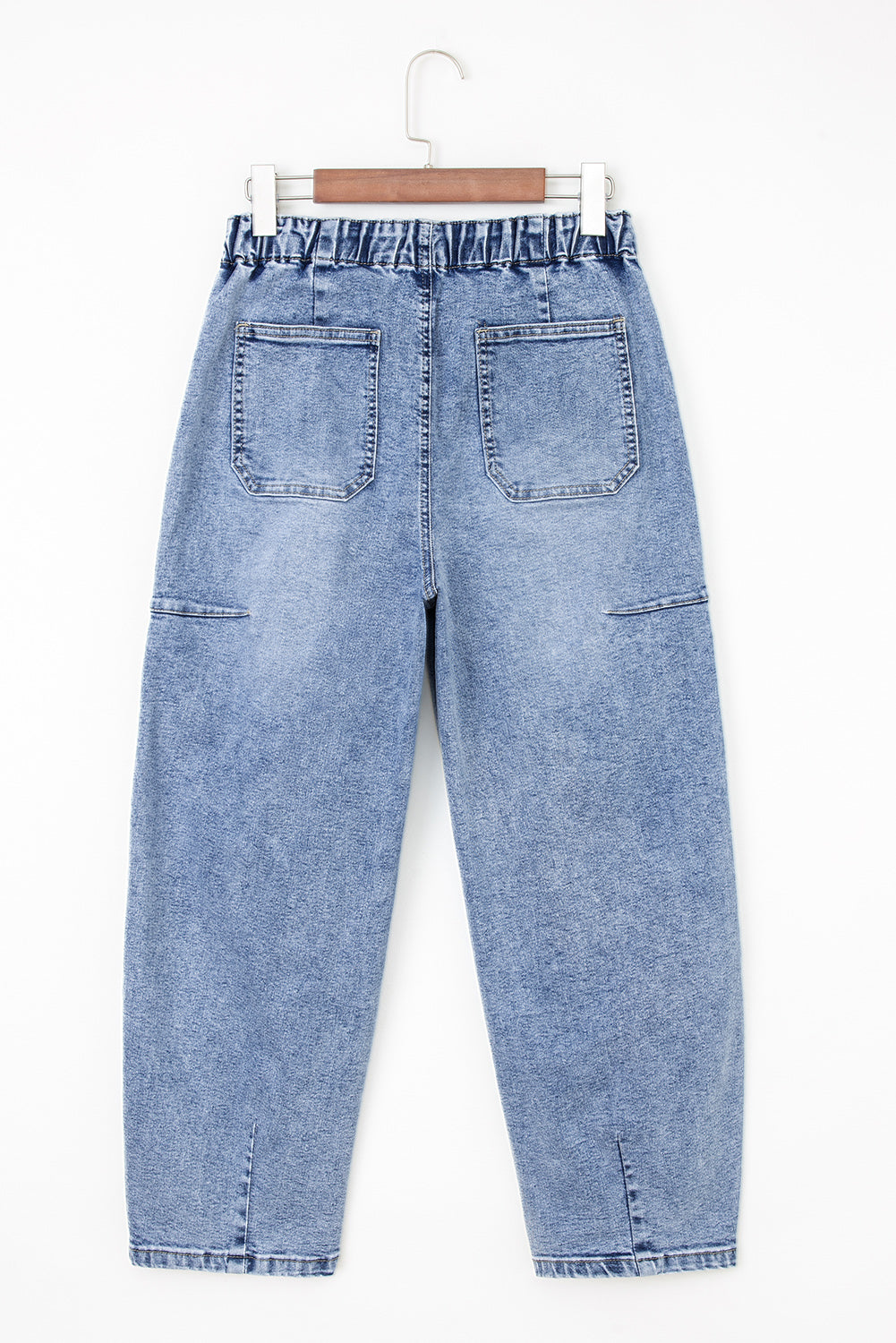 *Myosotis Large Patch Pocket Drawstring Paperbag Waist Barrel Jeans