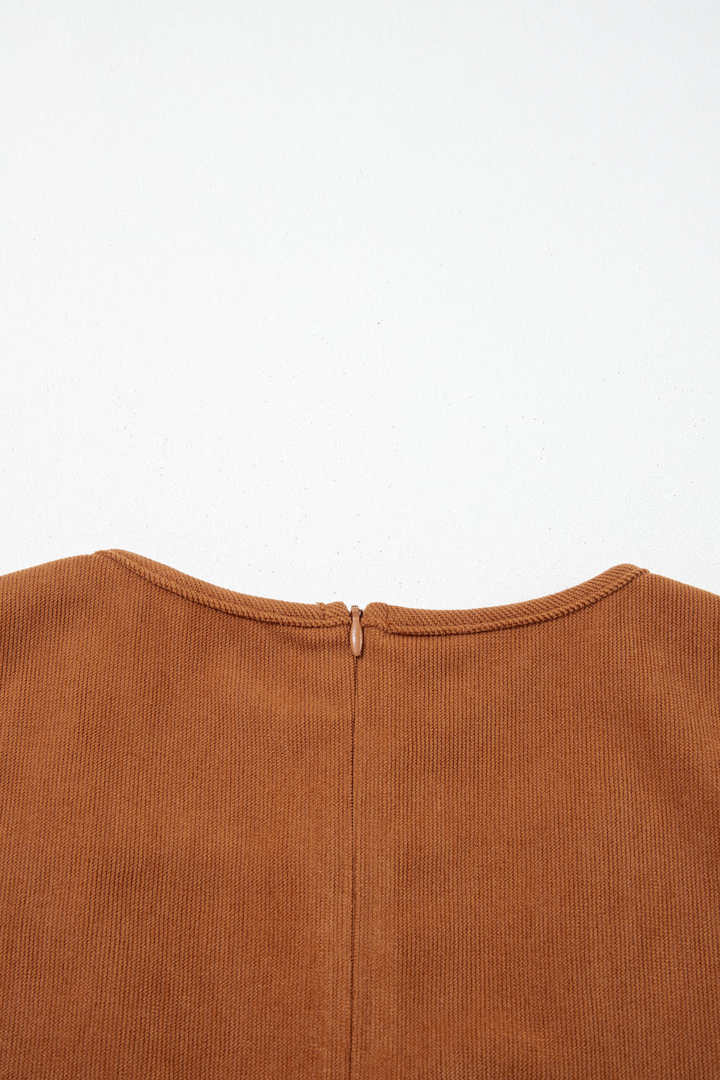 *Cinnamon Solid Color Tie V Neck Sleeveless Corduroy Romper