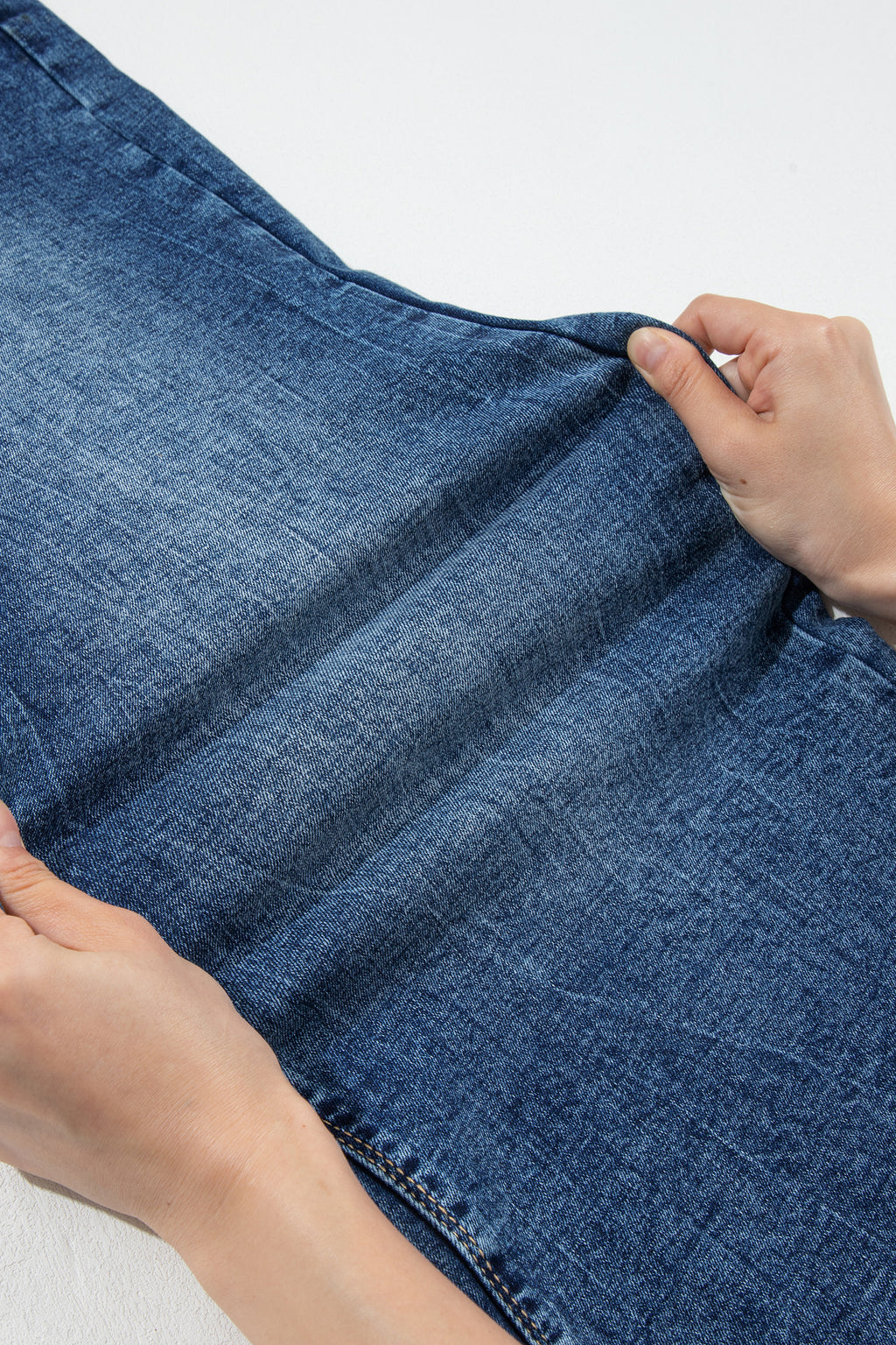 *Sail Blue Acid Wash Pocket Detail Flare Jeans