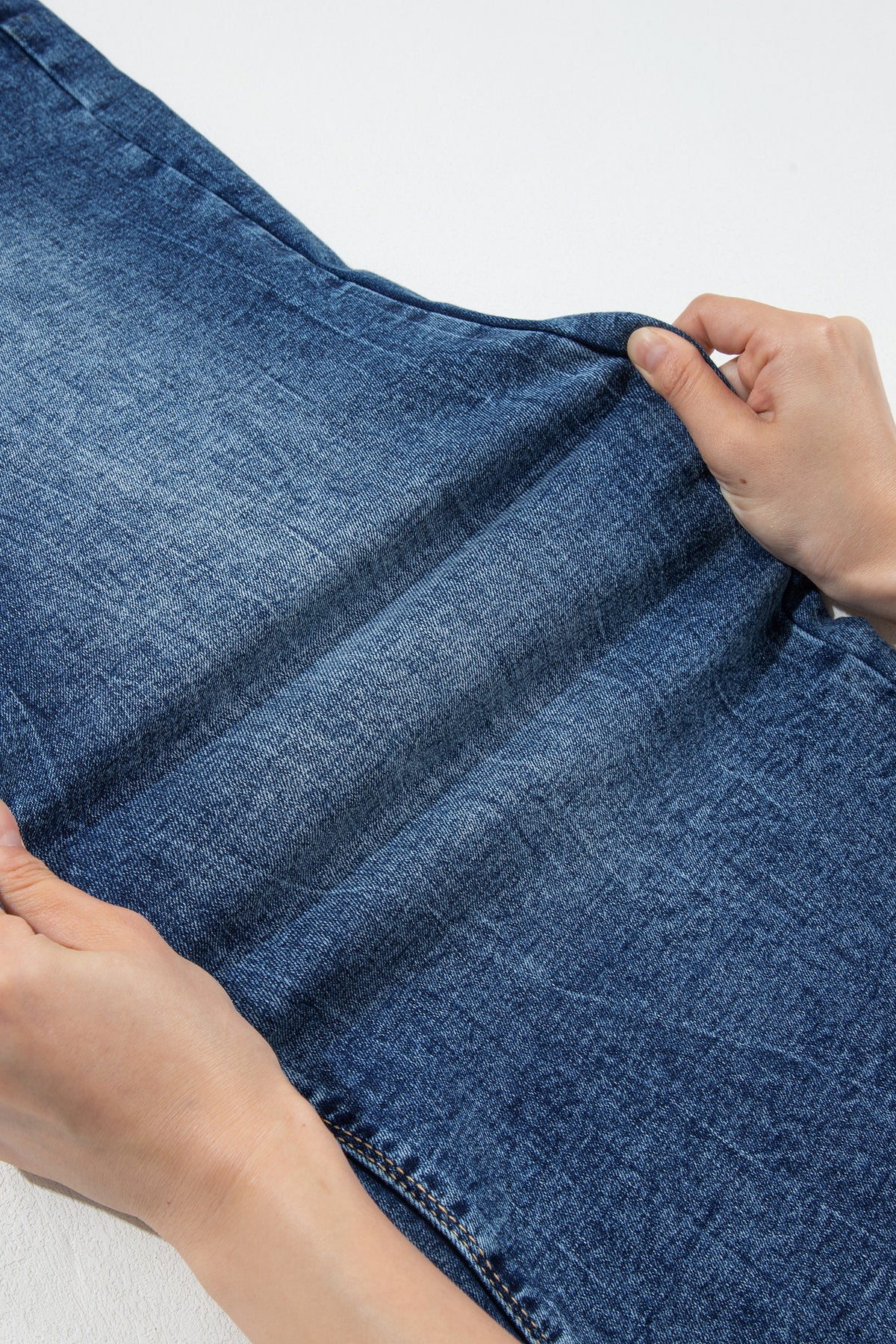 *Sail Blue Acid Wash Pocket Detail Flare Jeans